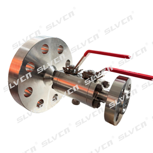 Válvula de bola doble con brida reductora y purga doble