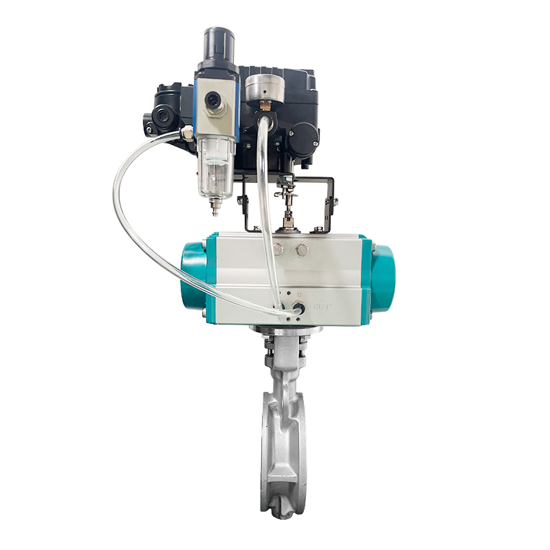 Válvula de mariposa con posicionador de metal neumático con posicionador