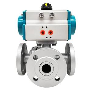 válvula de bola neumática con brida 