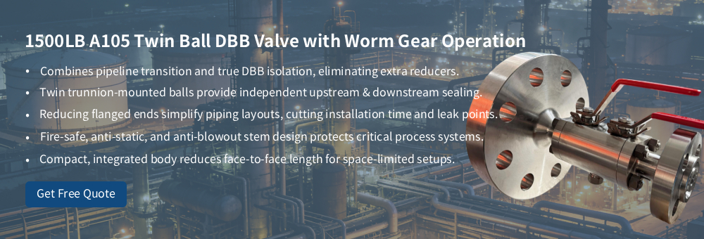 Reducir la v&aacute;lvula DBB de doble bola con brida